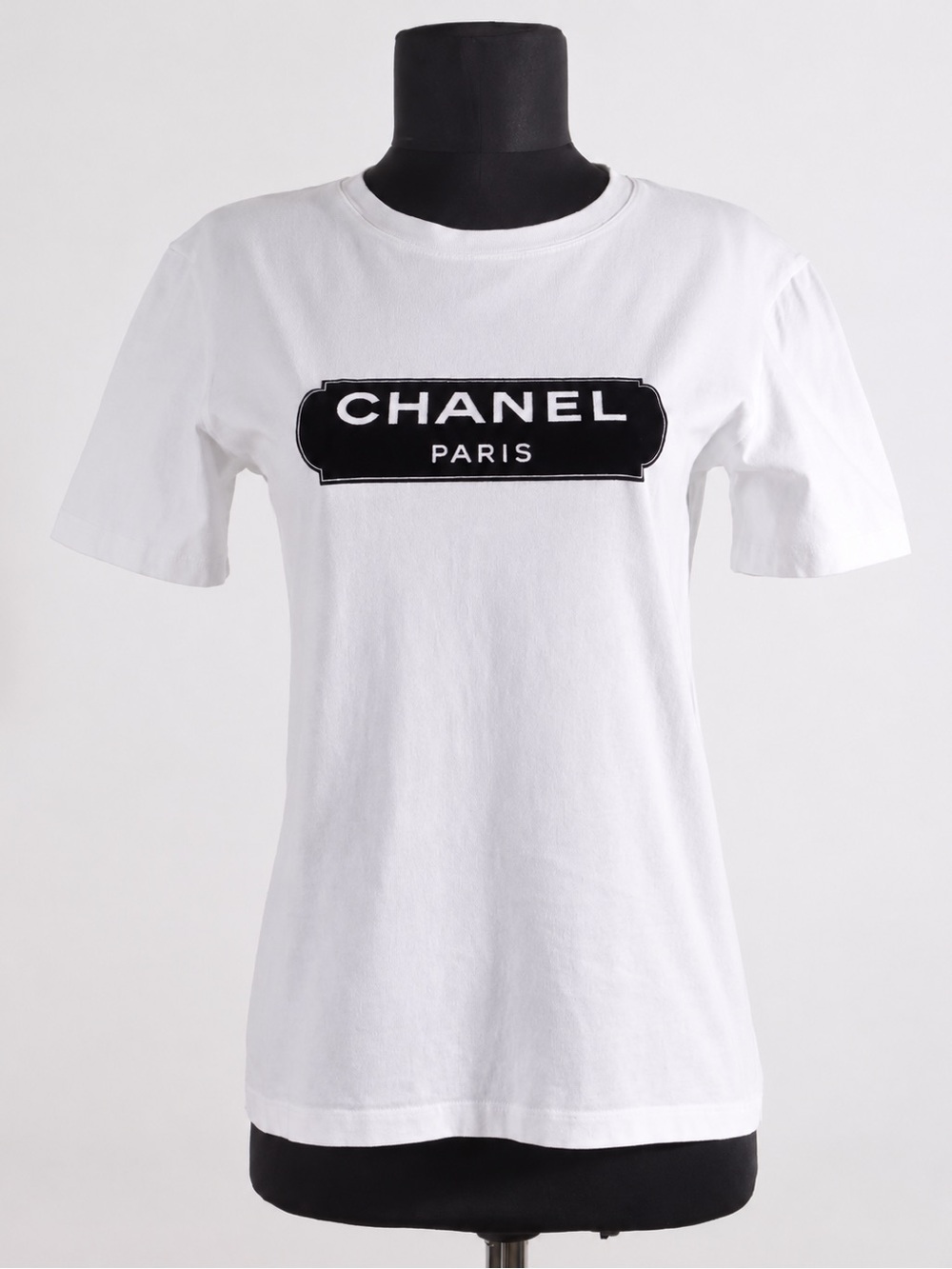 CHANEL Paris White Logo T-Shirt